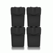 Set de 4 poubelles Keden Sortibox - 100% plastique recyclé, noir, 80L - noir plastique ZA5663