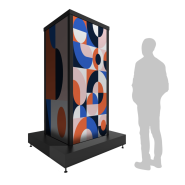 Totem d'exposition extérieur 4 faces - Longueur 82 x Hauteur 200 x Profondeur 52 cm - Sign Iz