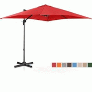 Uniprodo - Uniprodo Parasol Déporté De Jardin Terrasse Protection Solaire UNI_UMBRELLA_2SQ250RE (Rouge, Carré, Rotatif, Aluminium, Acier, - rouge 4 Uniprodo - Uniprodo Parasol Déporté De Jardin Terrasse Protection Solaire UNI_UMBRELLA_2SQ250RE (Rouge, Carré, Rotatif, Aluminium, Acier, - rouge 4