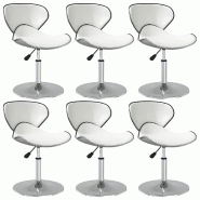 VidaXL Chaises à manger lot de 6 blanc similicuir Modèle Uverane - 3088585