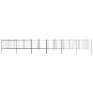 Vidaxl clôture de jardin avec dessus en lance acier 10,2 x 1,2 m noir 277625