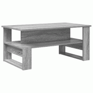 VidaXL Table basse Gris Sonoma 90 x 50 x 40 cm Bois d'ingénierie Modèle Atlas Logic - 8000217