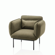 AQA Design Fauteuil VELOUR en tissu vert foncé L.90 P.82 H.81,5 MP03128 - vert polyester MP03128