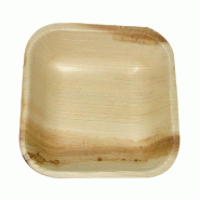 Assiette carrée feuille de palmier 10x10x1,5cm - par 200