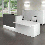 Banque d'accueil Z2 blanche avec accès handicapés - Officity - 206, Gris ombre, Droite, Blanc_1