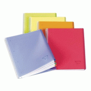 Clairefontaine Lot de 5 Cahier Linicolor Fresh 225x297, 160p./80 feuilles détachables 90 g/m² reliure intégrale, couv. Polypro assortis, quadrillé
