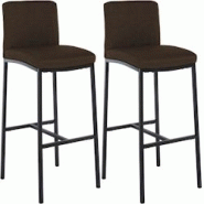 CLP Lot de 2 Tabourets de bar Freeport Marron/Tissu - marron textile 327332 CLP Lot de 2 Tabourets de bar Freeport Marron/Tissu - marron textile 327332