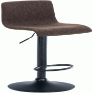 Décoshop26 - Tabouret de bar avec repose-pieds pivotant dossier incurvé en tissu marron et métal noir 10_0004959 - marron métal 3000252383576