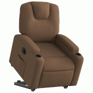 Fauteuil inclinable électrique marron tissu Modèle Lermelor - 8721012168848
