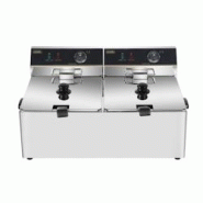 Friteuse Electrique Professionnelle 2 Paniers 11L - inox GDEF11-2 Friteuse Electrique Professionnelle 2 Paniers 11L - inox GDEF11-2