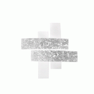 Gea Luce Grand Plafonnier Lara Verre Blanc, Détails Argent, 91X91Cm, 4Xe27 Max 52W, Style Moderne, Ampoules Non Incluses, Ip20 - argenté 8000000089168