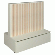 Gondole double face Vertigo T01 avec tiroir MDF nat et blanc mat 125x74x125cm