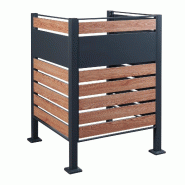 Helloshop26 - Cache-poubelle acier galvanisé 120 x 91 x 91 cm anthracite effet bois 03_0009096 - 3000224505944