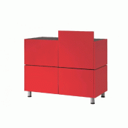 Kit structure comptoir double anthracite facades rouges banko
