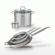 Lot de 2 Faitouts et 3 Poêles Elo Relief Solution - gris 3176239959802