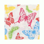 Papstar 200 serviettes, 3 épaisseurs, pliage en 1/4, 33 cm x 33 cm "Delicate Butterflies" - papier 4002911701324