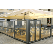 Paravent extérieur à hauteur variable avec vitre basculante - cm 75 / cm 150 / cm 200? - Taormina