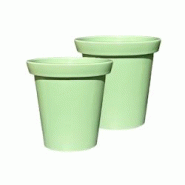 PLAST'UP ROTOMOULAGE Pot de fleurs rond xxl delight 200l - lot de 2 - VERTAMANDE - vert 0637962082586
