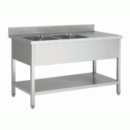 Plonge professionnel avec 2 bacs a gauche 1400x700x850+100mm - PTHSTR147BL2