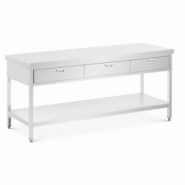 Royal Catering - Table de travail en inox - 200 x 60 cm - 436 kg - 3 tiroirs - Royal Catering - multi-matériau 4062859288028