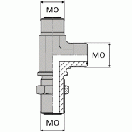 Té orientable renversé mâle ORFS x mâle ORFS x mâle cloison ORFS - OTMCLR0004 - TMORFS CL RV 9/16 - Ø MO 14.28mm