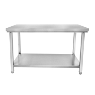Table en inox alimentaire centrale avec soubassement intégré - plan renforcé - hauteur 850 mm - réf STTF-166_0