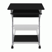 VidaXL Bureau d'ordinateur compact avec plateau à clavier Noir Modèle Atlas - noir Bois manufacturé 20051