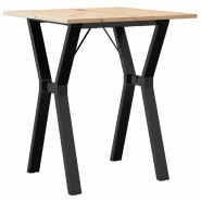 VidaXL Table à manger cadre en Y 70x70x75 cm bois de pin massif acier Modèle Atlas Design - 3282715