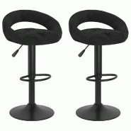 VidaXL Tabourets de bar lot de 2 noir velours Modèle Nova Classique - 333266