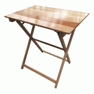 Wellhome - Table guéridon pliante en hêtre finition vernie 70x70x76 cm - beige WH13365