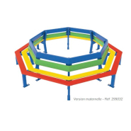 Banc octogonal tour d'arbre, structure en tube acier 30 x 50 mm peint, épaisseur 2 mm silaos® junior - jesignale