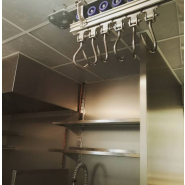 Bascule aérienne destinée aux abattoirs et aux métiers de la viande