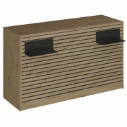 Comptoir Vertigo H T03 dble noir L170cm - 3 tab.Coulis. 6tab.Amovib chêne clair