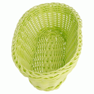 Corbeille effet osier 23x9x8cm polypropylène vert anis - par 12
