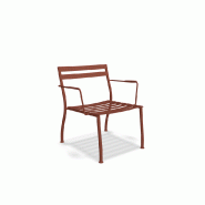 Fauteuil d'extérieur en métal FLANER - brique