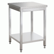 GastroHero Table de travail en inox Basic 8x7 avec étagère inférieure, à monter soi-même - inox YATS87