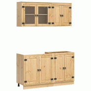 Helloshop26 - Armoire avec étagères design moderne rangement salon salle à manger 80 x 46 x 81,5 cm en pin massif miel 02_0056017 - Bois massif 300