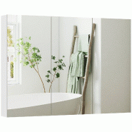 Helloshop26 - Armoire murale salle de bain miroir triple 91.5 x 11.5 x 65 cm étagères réglables rangement moderne compact en MDF 21_0002096 - verre