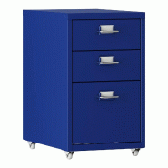 Helloshop26 - Caisson de bureau armoire meuble de rangement à roulettes acier 48 x 28 x 41 cm bleu 03_0009117 - 3000224518449