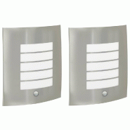 Helloshop26 - Lot de 2 appliques murales extérieures moderne avec détecteur de mouvement 23.5 x 9 x 26 cm en acier inoxydable 02_0056518 - inox 3000