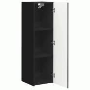Helloshop26 - Meuble TV mural moderne avec rangements 30 x 31 x 100 cm design minimaliste en bois d'ingénierie noir 02_0054988 - noir Bois massif 300