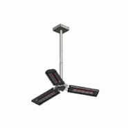 KRS Suspension infrarouge 2PY - Double plafonnier infrarouge - Émission d'ondes courtes - Puissance 2 x 1500 W - Tension 230 V - noir aluminium IR PE