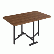 Merax Table à manger pliante 120x80 cm, effet noyer, plateau MDF, structure en alliage et charge 60 kg, marron - marron multi-matériau N634P180048A