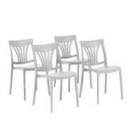 RATTATAN Set 4 Chaises en polypropylène avec fibre de verre empilables pour extérieur et jardin, bar et restaurant, cuisine design moderne - GINA - RATTATAN Set 4 Chaises en polypropylène avec fibre de verre empilables pour extérieur et jardin, bar et restaurant, cuisine design moderne - GINA -