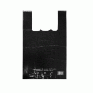 Sac plastique à bretelles noir 50µ  26x12x45cm - par 500