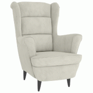 VidaXL Fauteuil blanc crème velours Modèle Quervaria - 324068