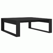 VidaXL Table basse Noir 100x100x35 cm Bois d’ingénierie Modèle Apex Évasion Élite - 808631