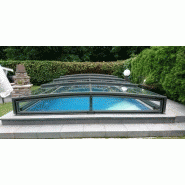 Abri piscine bas limone slim / télescopique / motorisé / en verre_1