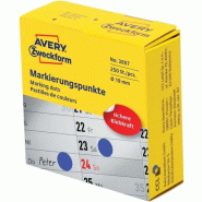 Avery Zweckform Pastilles de couleurs, 19 mm, bleu - bleu 3857