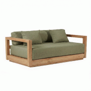 Bazar Bizar Canapé en bois de teck récupéré 142x85x60 cm algue verte - vert Bois massif JAECOL025GrAl